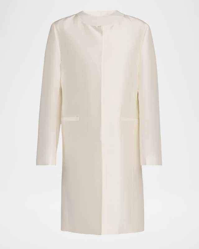 Silk Collarless Coat